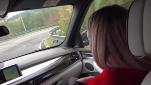 European blonde haired Cayla Lyons blowjob outdoors in HD