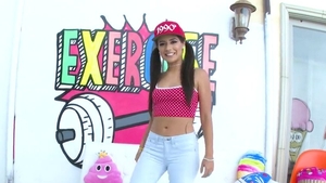 Pigtails brunette cock sucking HD