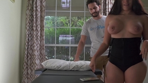 Oily fingering accompanied by perfect latina brunette